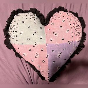 Heart Bandana Throw Pillow